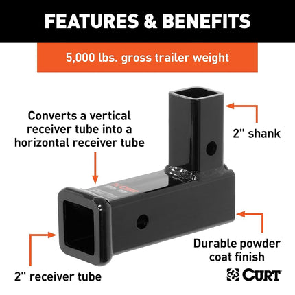 CURT 45013 Vertical Receiver Adapter