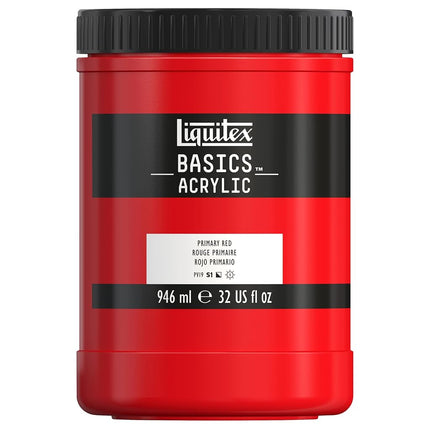 Liquitex Basics Acrylic Paint 32-Ounce Jar, Primary Red