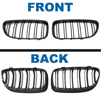 BILLDIO E90 Grille - Front Kidney Grille Double Slats Glossy Black Compatible with 2009-2011 BMW 3 series E90 323i 328i 328xi 335d 335i 335xi Sedan LCI，E91 328i 328xi Touring LCI