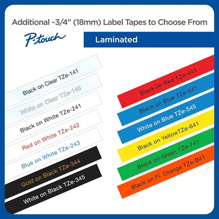 Brother P-Touch Genuine TZe-S141, ~3/4" (0.7") Black on Clear Extra Strength Adhesive Laminated Tape –26.2 ft(8m) (TZES141)