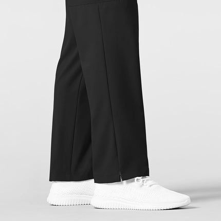 WonderWink Men's Flat Front Cargo Pant, Black, X-Small Short