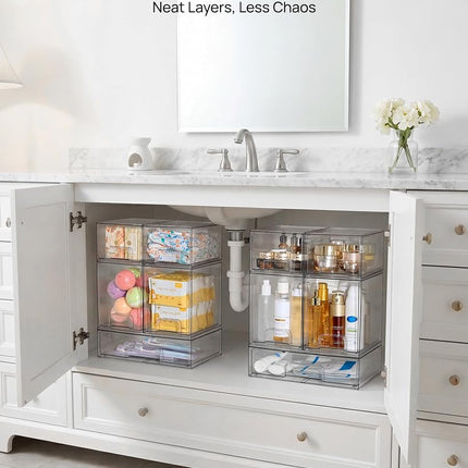 Vtopmart Clear Plastic Stackable Storage Drawers Set of 5