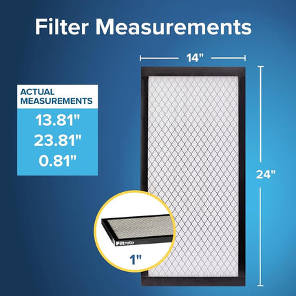 Filtrete High Performance Air Filter 2500 MPR 14 in x 24 in x 1 in, 4 Units per Case