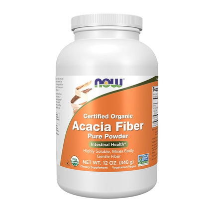 NOW Poudre de Fibre d'Acacia Biologique, 340 g