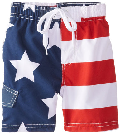 Kanu Surf Boys' American Flag Swim Trunk, Flag, 8