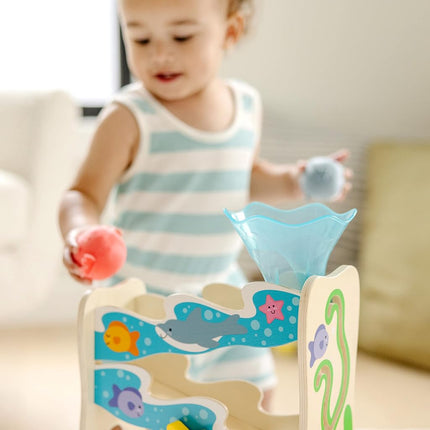 Melissa & Doug Rollables Wooden Ocean Slide Infant and Toddler Toy (5 Pieces) Ocean Themed Toys For Toddlers, Early Learning Toys For Infants And Toddlers Ages 1+ - FSC Certified - FSC Certified