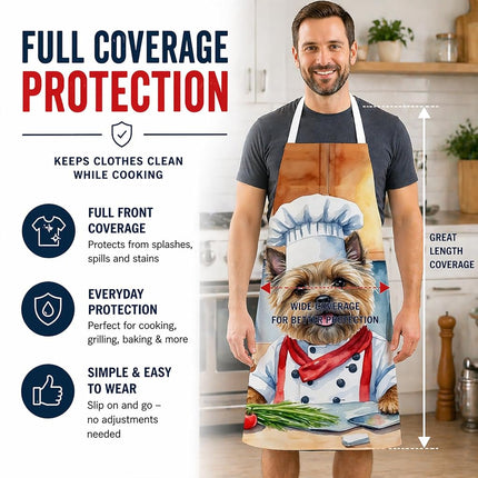 Caroline's Treasures Cairn Terrier The Chef Apron Cooking Kitchen Server Baking Crafts Gardening for Adult Women Men, Unisex, Large, Multicolor