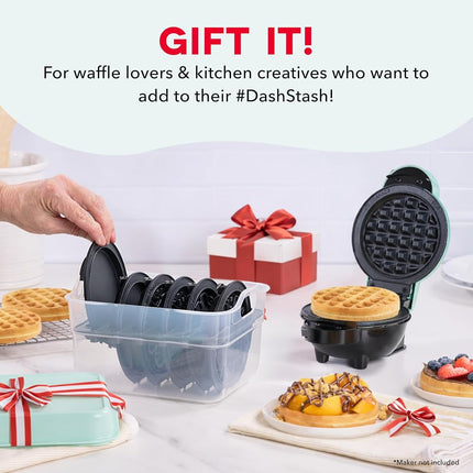 DASH Multimaker Mini System Two 4” Nonstick Removable Waffle Plates (Griddle) - 2Pc Griddle Plate Pack Compatible with Dash MultiMaker Mini System, Nonstick Surface