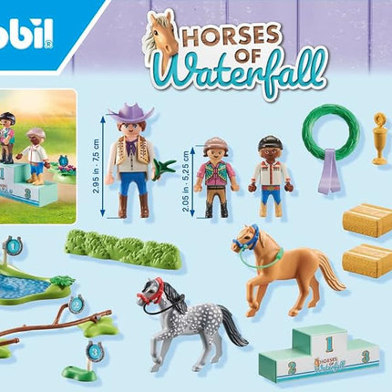 Playmobil 71495 Horses of Waterfall: Pony Tournament, exciting competitions for young champions, featuring extensive accessories, detailed play sets suitable for children ages 4+