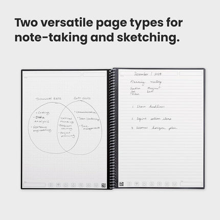 Rocketbook Fusion Smart Reusable Notebook- grey, Letter Size (8.5" x 11")