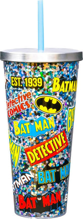 Spoontiques Batman Glitter Cup Tumbler with Stainl