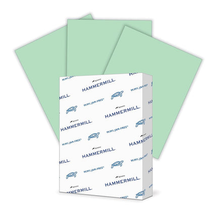 Hammermill Colored Paper, 24 lb Green Printer Paper, 8.5 x 11-1 Ream (500 Sheets) - Made in the USA, Pastel Paper, 104380R