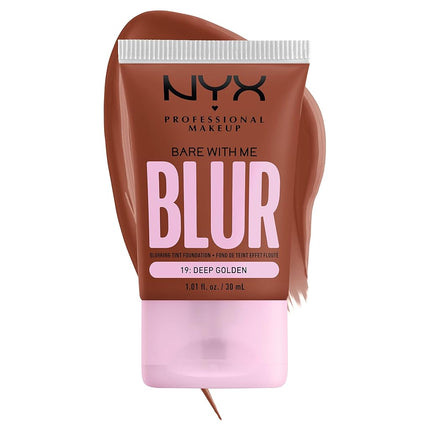 NYX PROFESSIONAL MAKEUP Bare With Me Blur, Skin Tint Foundation with Matcha, Glycerin and Niacinamide - Deep Golden