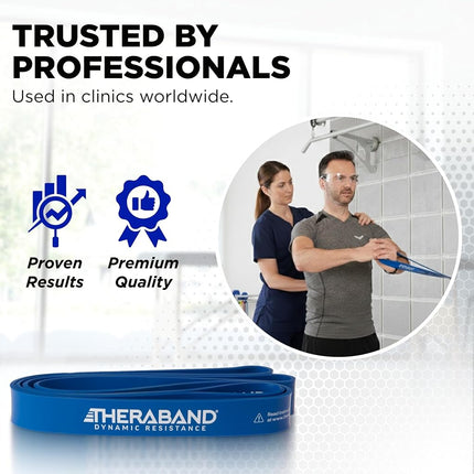 THERABAND High Resistance Band, Heavy Elastic Super Band for Full Body Workouts, Physical Therapy, Strength Training, Durable 41” Loop Exercise Band, 35 lbs Resistance Blue