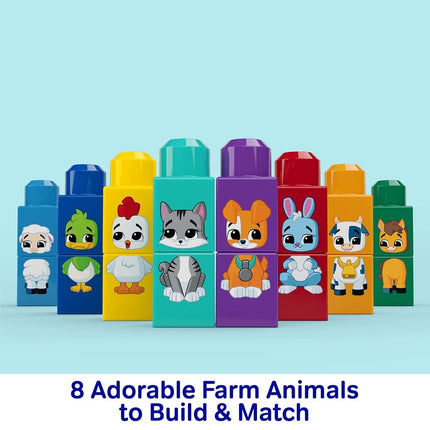 MEGA BLOKS First Builders Build & Match Animal Tractor Toddler Blocks Toy