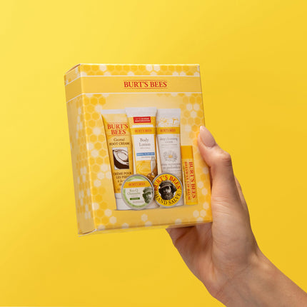 Burt's Bees Timeless Minis Kit with Coconut Foot Cream, Milk & Honey Body Lotion, Soap Bark & Chamomile Deep Cleansing Cream, Res-q Ointment, Hand Ointment and Beeswax Lip Balm
