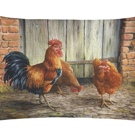 Caroline's Treasures BDBA0056PW1216 Rooster and Chickens by Daphne Baxter Fabric Decorative Pillow, 12H x16W, multicolor