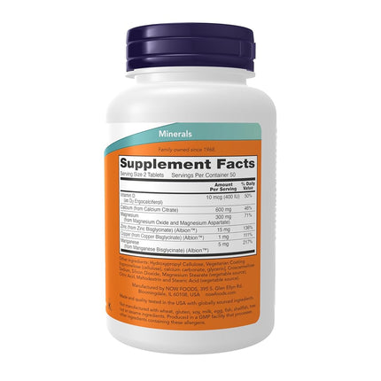 NOW Foods Calcium Citrate With Minerals And D, 100 Tablets, Foods