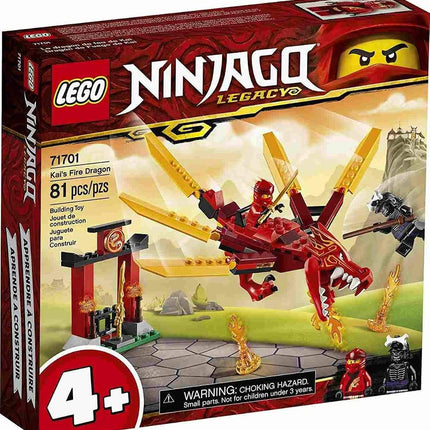 LEGO NINJAGO Legacy Kai’s Fire Dragon 71701 Dragon Toy Figure Building Kit, New 2020 (81 Pieces)