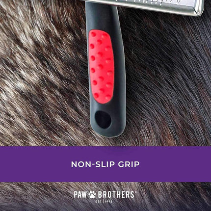 Ryan's Pet Supplies Paw Brothers Soft Flat Slicker Brush for Dogs, Grooming Brush Small and Medium Dogs, Coated Tips, Gentle on Skin, Maximum Coverage, Medium