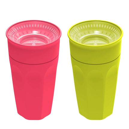 Tasse d'apprentissage sans bec Cheers 360 Dr. Brown's, 9 mois et plus, 295 ml, Rose/Turquoise, Lot de 2
