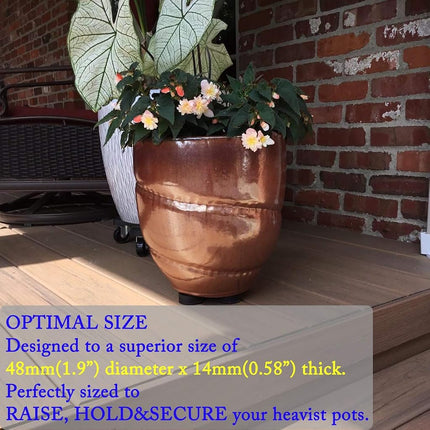UFelice Invisible Plant Pot Feet, Non-Slip Solid Rubber Pots Feet Risers, Pot Lifters for Indoor or Outdoor Planters, Good Air Circulation for Garden Flower | 24 Pack + Strong Adhesive Pads