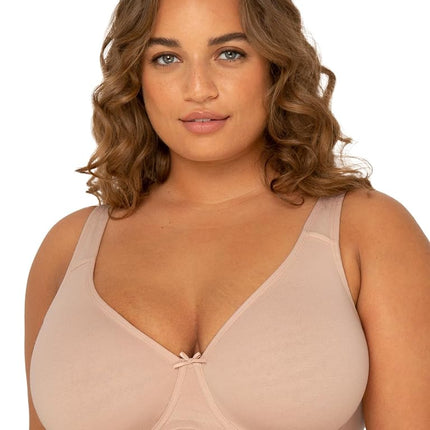 Fruit of the Loom Women's Fit for Me Collection: Plus-Size Unlined Underwire Bra-Cotton Comfort & Pinch-Free Straps Full Coverage, Opaque, Beige, 46D
