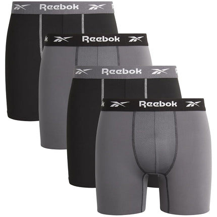 Reebok Men's Boxer Briefs - 4 Pack 6'' Inseam Stre