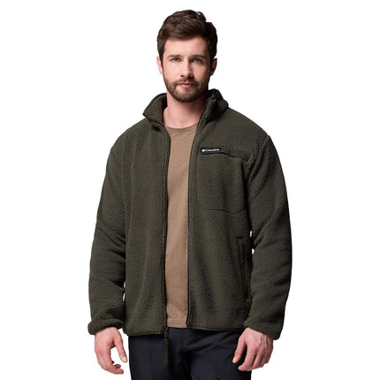 Columbia Men's Rugged Ridge High Pile Full Zip, Full Zip Fleece Jacket, Greenscape, Large