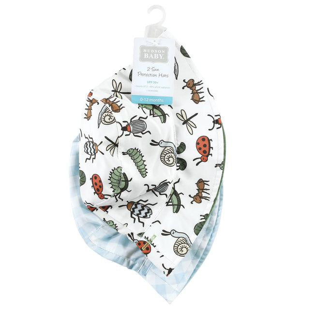 Hudson Baby Baby Girls' Sun Protection Hat, Critters Plaid, 12-24 Months