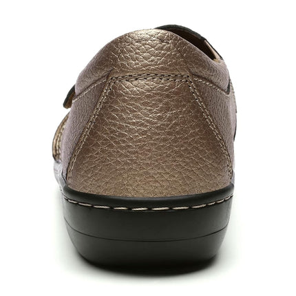 Geoeleph Mocassins Femme Dorés Décontractés à Enfiler Confortables Plats Marche Cuir Chaussures de Conduite 6.5 M US