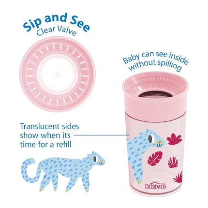 Dr. Brown's Milestones Cheers360 Cup, Pink & Red, 10 oz, 2 PK