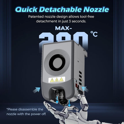FLASHFORGE Adventurer 5M Pro Nozzle, 0.4mm 280℃ High Flow 32mm³/s Nozzle for Stable High-Speed Printing, Adventurer 5M Hotend, 3S Quick-Detachable Nozzle