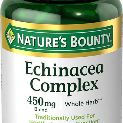 Nature's Bounty Echinacea Complex Pills and Herbal Health Supplement, Supports immune Function, 450mg, 100 Capsules