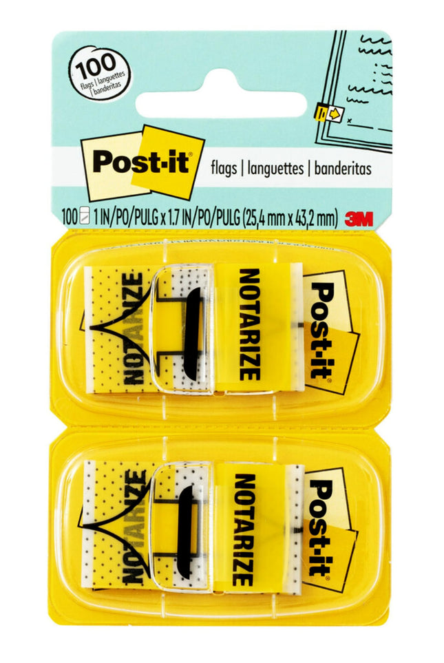 Post-it Notarize Flags, 50/Dispenser, 2 Dispensers