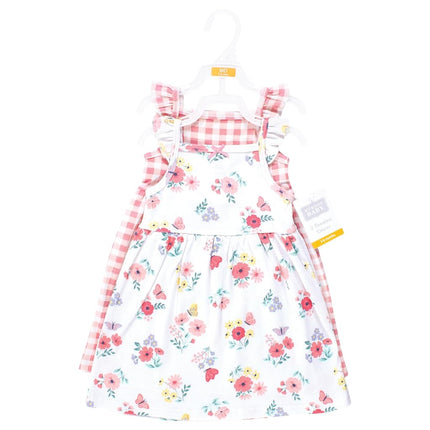 Hudson Baby Baby Girls' Cotton Dresses, Butterfly Floral, 12-18 Months