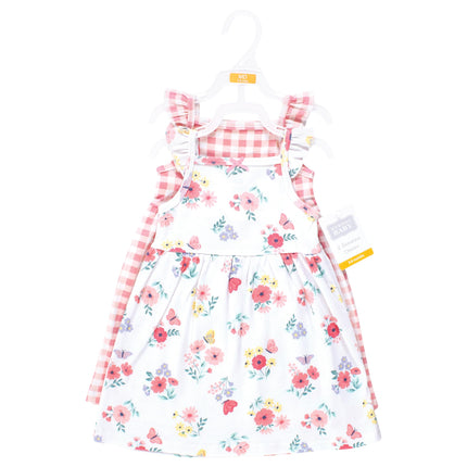 Hudson Baby Baby Girls' Cotton Dresses, Butterfly Floral, 12-18 Months