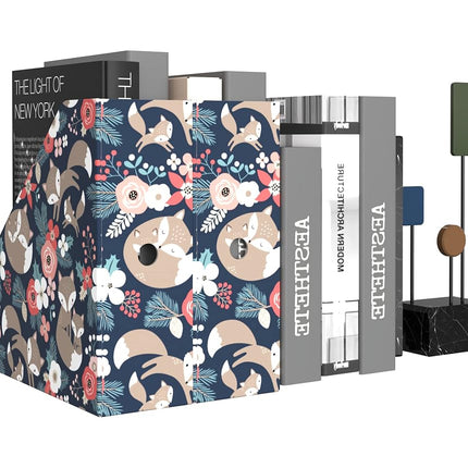ANSSDO 6 Pack Cardboard Magazine Holder Premium Magazine File Holder Organizer, Magazine File Organizer, Large Volume Magazine Storage Box as Book Bins or Folder Holder for Desk - Black Floral 6 Pack