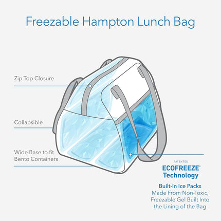 PackIt Freezable Hampton Tote Bag - Insulated Picnic Lunch Cooler Bag for Travel & On-The-Go, Gel-Lined Walls Chill Meals & Drinks for Hours, Comfortable Shoulder Straps, Zip Closure. Tie Dye Sorbet