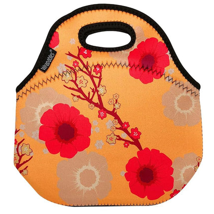 Wrapables® Insulated Neoprene Lunch Bag, Orange Floral
