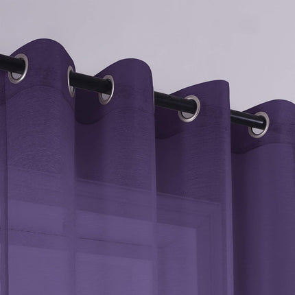 KOUFALL Purple Curtains 84 Inch Length for Girls Bedroom Set of 2 Panels Grommet Window Semi Voile Drapes Purple Sheer Curtains for Living Room Kids Decor Dark Royal Purple 52x84 Long