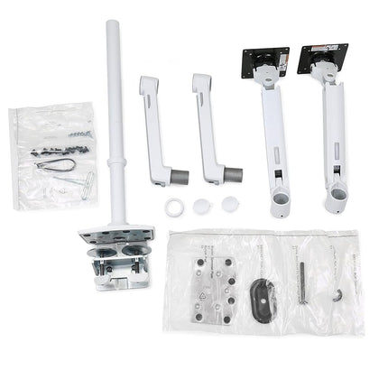 Ergotron – LX Vertical Stacking Dual Monitor Arm, VESA Desk Mount – for 2 Monitors Up to 40 Inches, 3.2-10kg Each – Tall Pole, White (45-509-216)