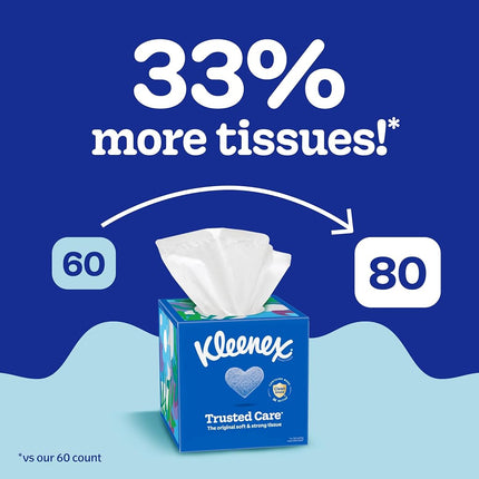 Kleenex Trusted Care Facial Tissue, 8.20" x 8.40", White 12 per Carton