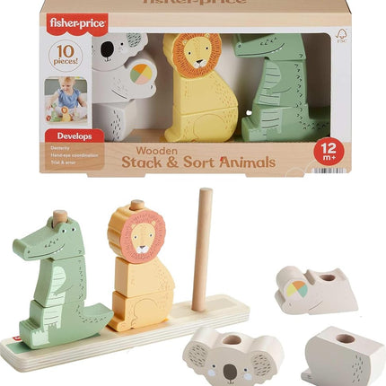 Fisher-Price Wood Stack & Sort Animals Toy
