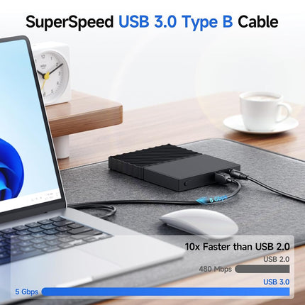 Cable Matters 5Gbps Long USB 3.0 Cable, USB A to B Cable, 15ft, Black