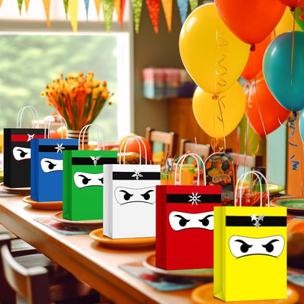 Chivertion 36 Pcs Ninja Gift Bags with Handles Ninja Birthday Party Decorations Party Favor Gift Supplies Candy Treat Goody Bags