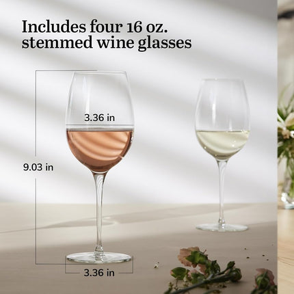 Libbey Signature Kentfield Estate All-Purpose Wine Glasses, 16-Ounce, Set of 4