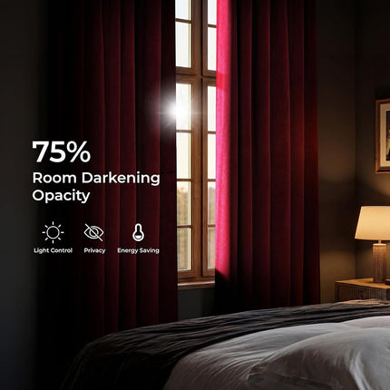 HPD Half Price Drapes Heritage Plush Velvet Curtains 96 Inches Long Room Darkening Curtains for Bedroom & Living Room 50W x 96L, (1 Panel), Cinema Red