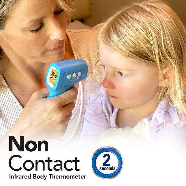 Vicks Non-Contact Infrared Thermometer for Forehead, Food and Bath – Touchless Thermometer for Adults, Babies, Toddlers and Kids – Fast, Reliable, and Clinically Proven Accuracy