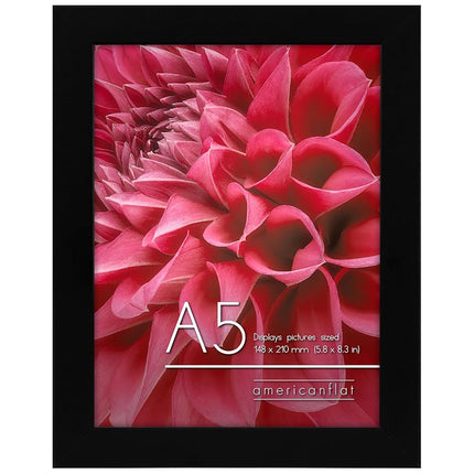 Americanflat A5 Picture Frames in Black - Engineered Wood with Shatter Resistant Glass - Horizontal and Vertical Formats for Wall and Tabletop - 14.8x21 cm